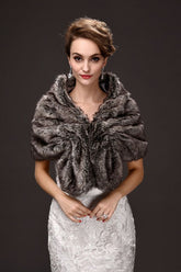 Fashion Warm Ruffle Tulle Silver Half-Sleeves Casual Wraps